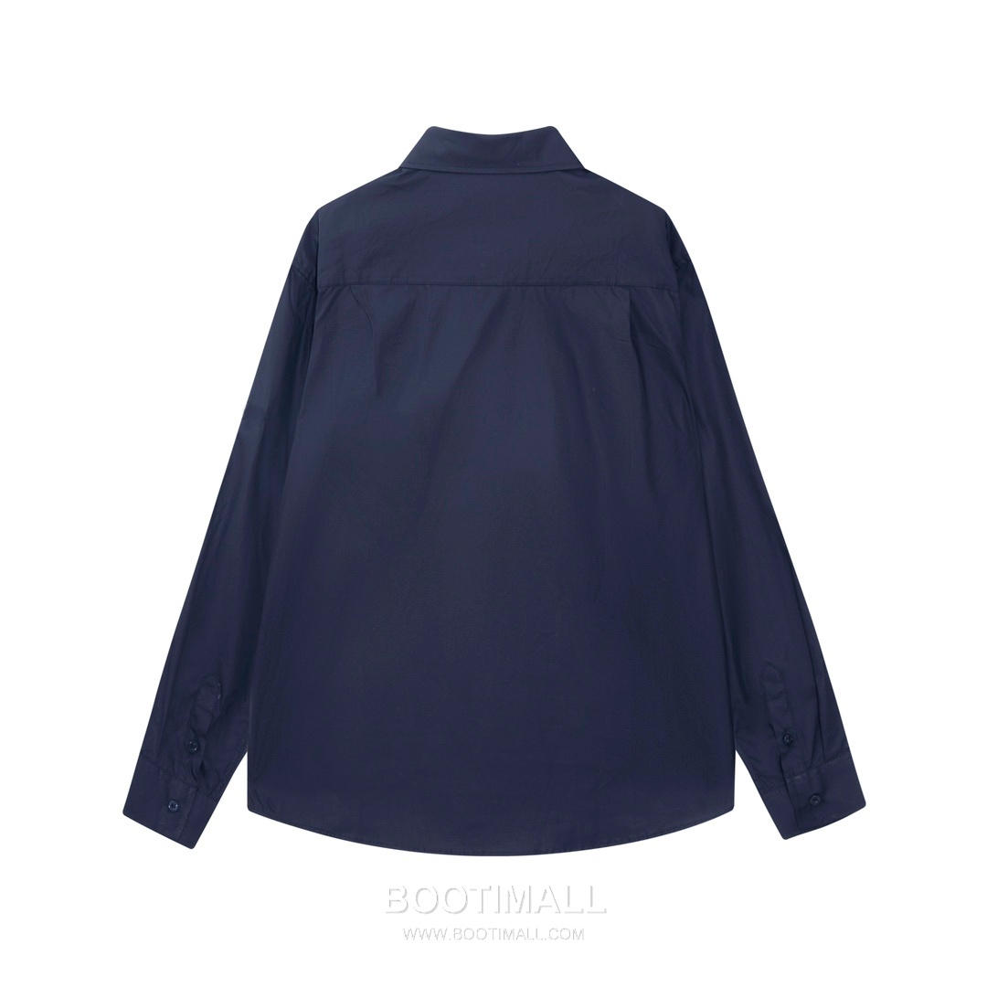 Balenciaga 2024 S/S Cotton Poplin Long Sleeve Shirt with Collar Embroidered Logo 발렌시아가 2024SS 코튼 포플린 블랙 셔츠 카라 자수 로고 8