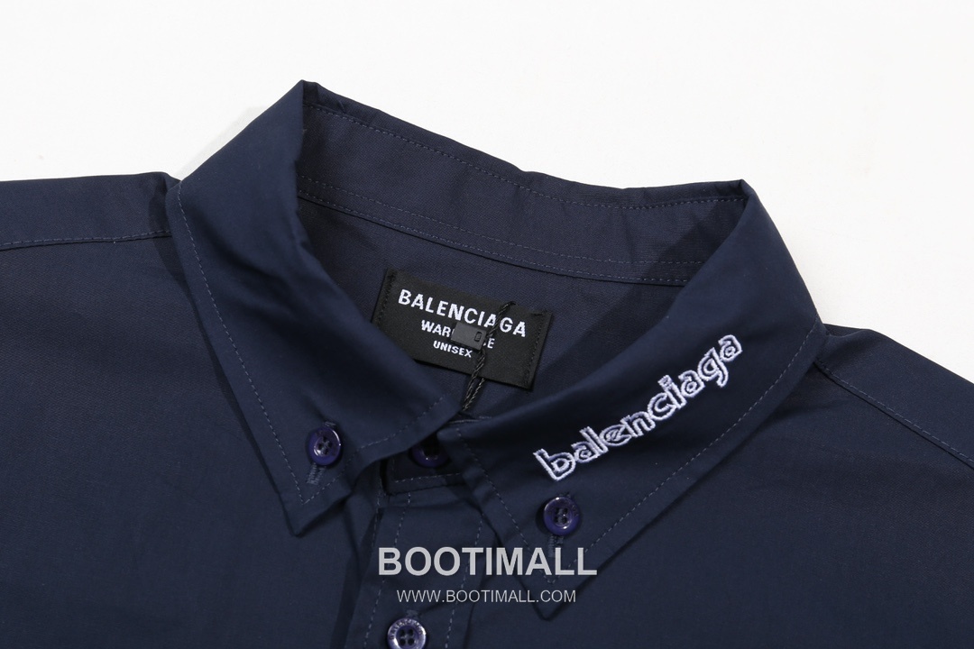 Balenciaga 2024 S/S Cotton Poplin Long Sleeve Shirt with Collar Embroidered Logo 발렌시아가 2024SS 코튼 포플린 블랙 셔츠 카라 자수 로고 9