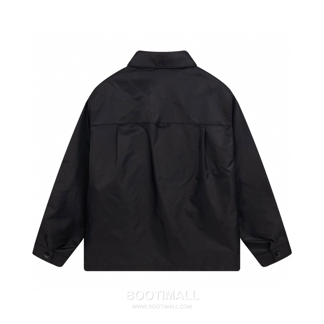Prada 2024 S/S Nylon Long Sleeve Shirt Jacket with Triangle Logo 프라다 2024SS 나일론 블랙 셔츠 재킷 삼각 로고 10