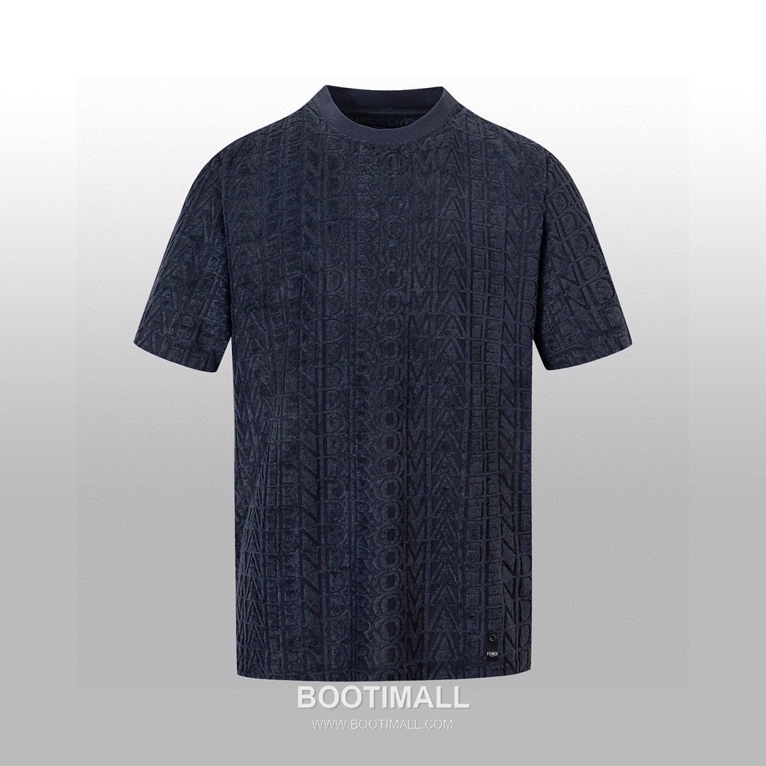 Fendi 2025 S/S Cotton Jacquard Short Sleeve T-Shirt with Logo Print 펜디 2025SS 코튼 자카드 블랙 티셔츠 로고 프린트 1