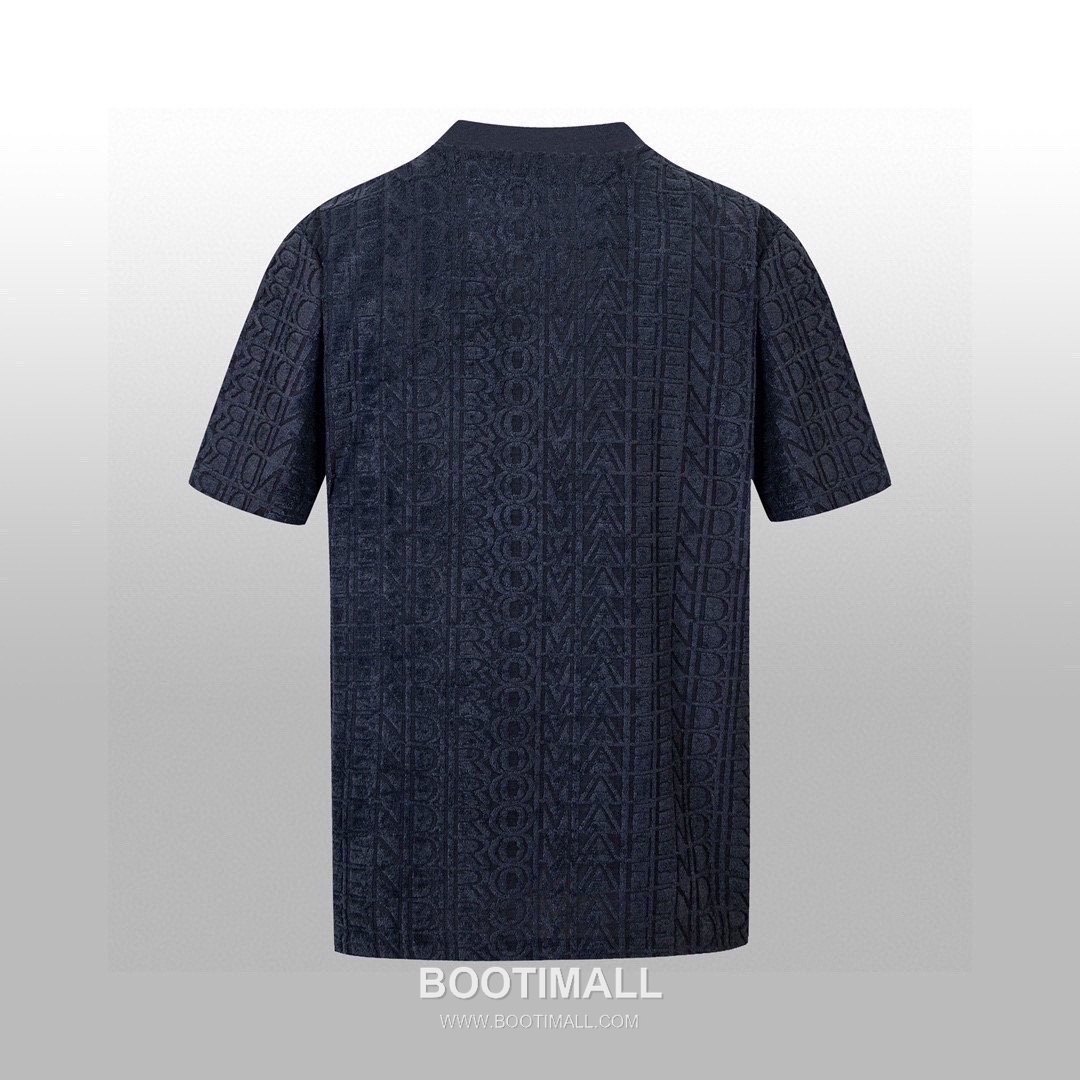 Fendi 2025 S/S Cotton Jacquard Short Sleeve T-Shirt with Logo Print 펜디 2025SS 코튼 자카드 블랙 티셔츠 로고 프린트 2