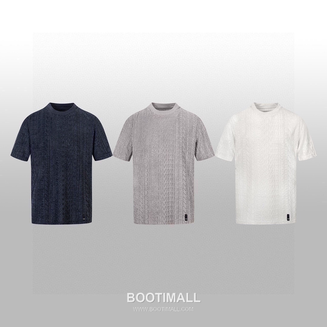 Fendi 2025 S/S Cotton Jacquard Short Sleeve T-Shirt with Logo Print 펜디 2025SS 코튼 자카드 블랙 티셔츠 로고 프린트 11