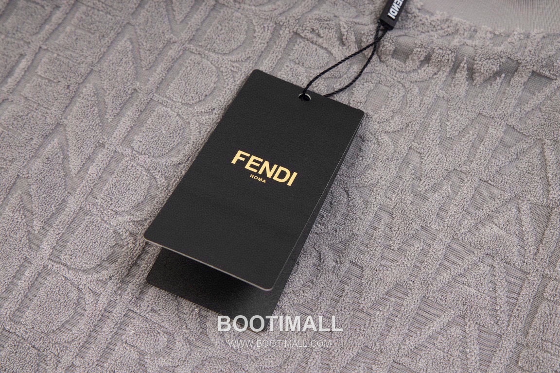 Fendi 2025 S/S Cotton Jacquard Short Sleeve T-Shirt with Logo Print 펜디 2025SS 코튼 자카드 블랙 티셔츠 로고 프린트 12