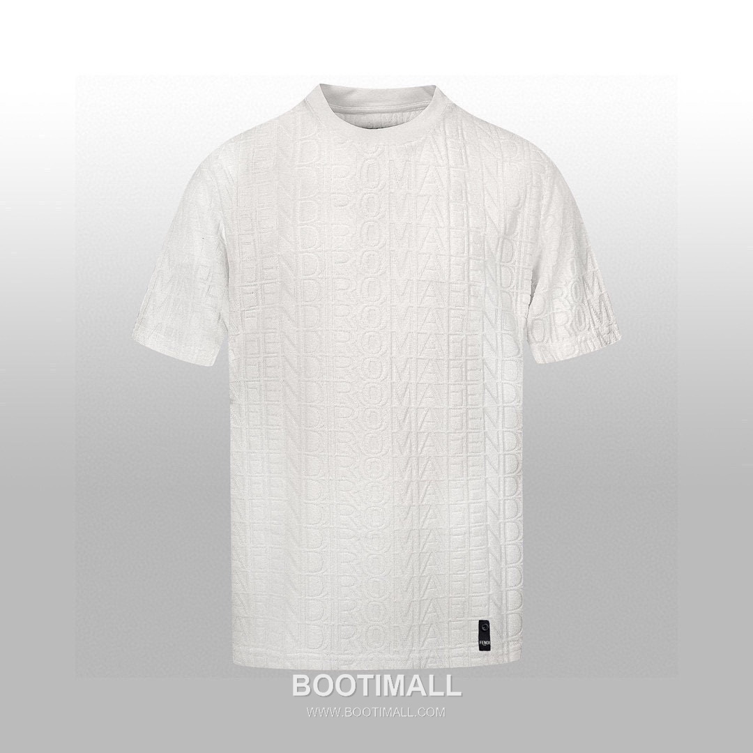 Fendi 2025 S/S Cotton Jacquard Short Sleeve T-Shirt with Logo Print 펜디 2025SS 코튼 자카드 블랙 티셔츠 로고 프린트 1