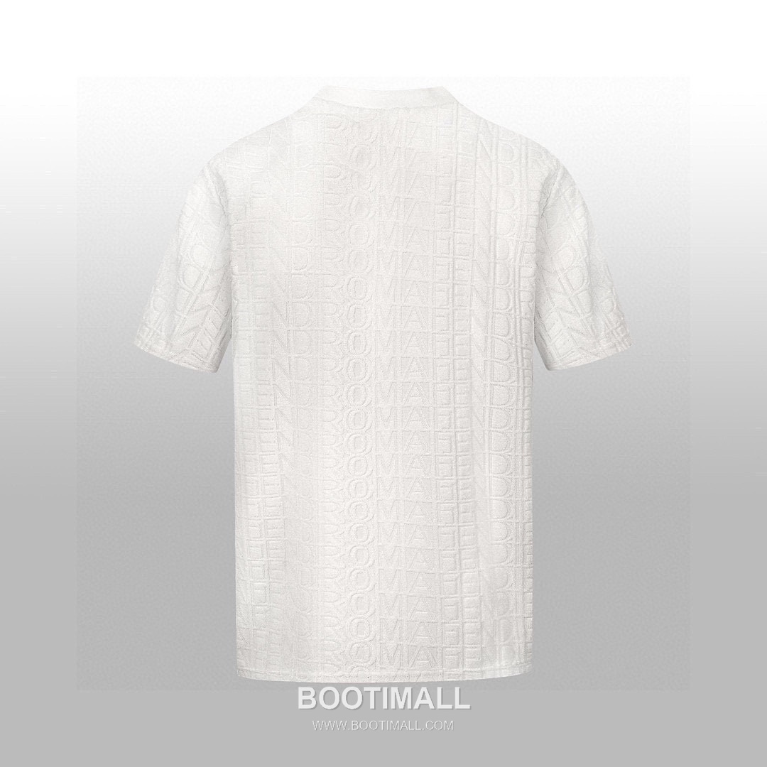 Fendi 2025 S/S Cotton Jacquard Short Sleeve T-Shirt with Logo Print 펜디 2025SS 코튼 자카드 블랙 티셔츠 로고 프린트 2