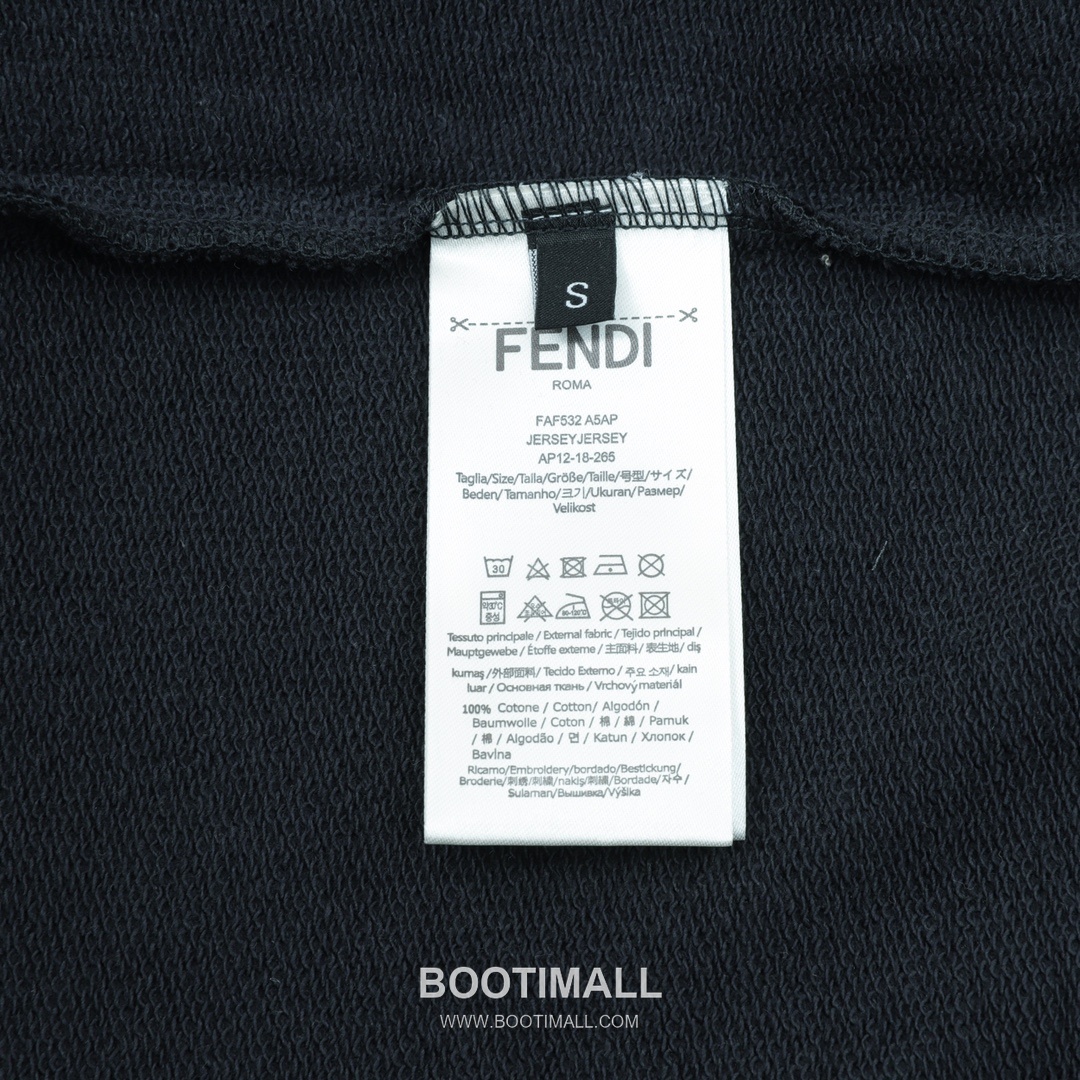 Fendi 2025 S/S Cotton Sweatshirt with Triangle Print Patchwork 펜디 2025SS 코튼 블랙 맨투맨 삼각 프린트 패치워크 18