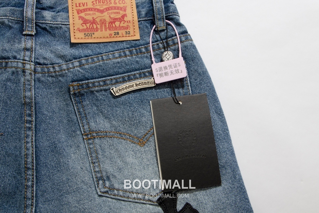 Chrome Hearts 2025 S/S Denim Straight Pants with Leather Cross Patch 크롬하츠 2025SS 데님 블루 팬츠 레더 크로스 패치 8