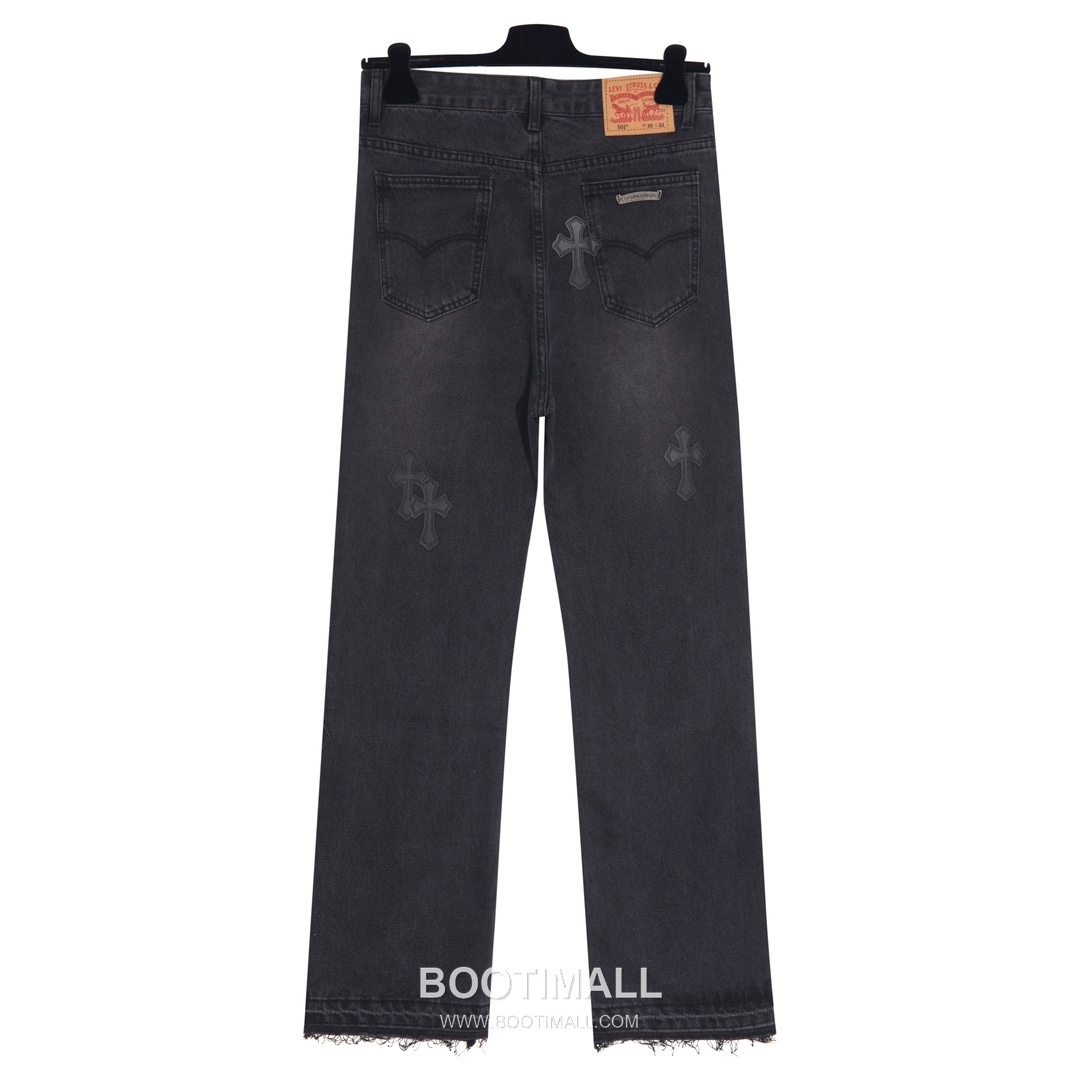 Chrome Hearts 2025 S/S Denim Straight Pants with Leather Cross Patch 크롬하츠 2025SS 데님 블루 팬츠 레더 크로스 패치 2