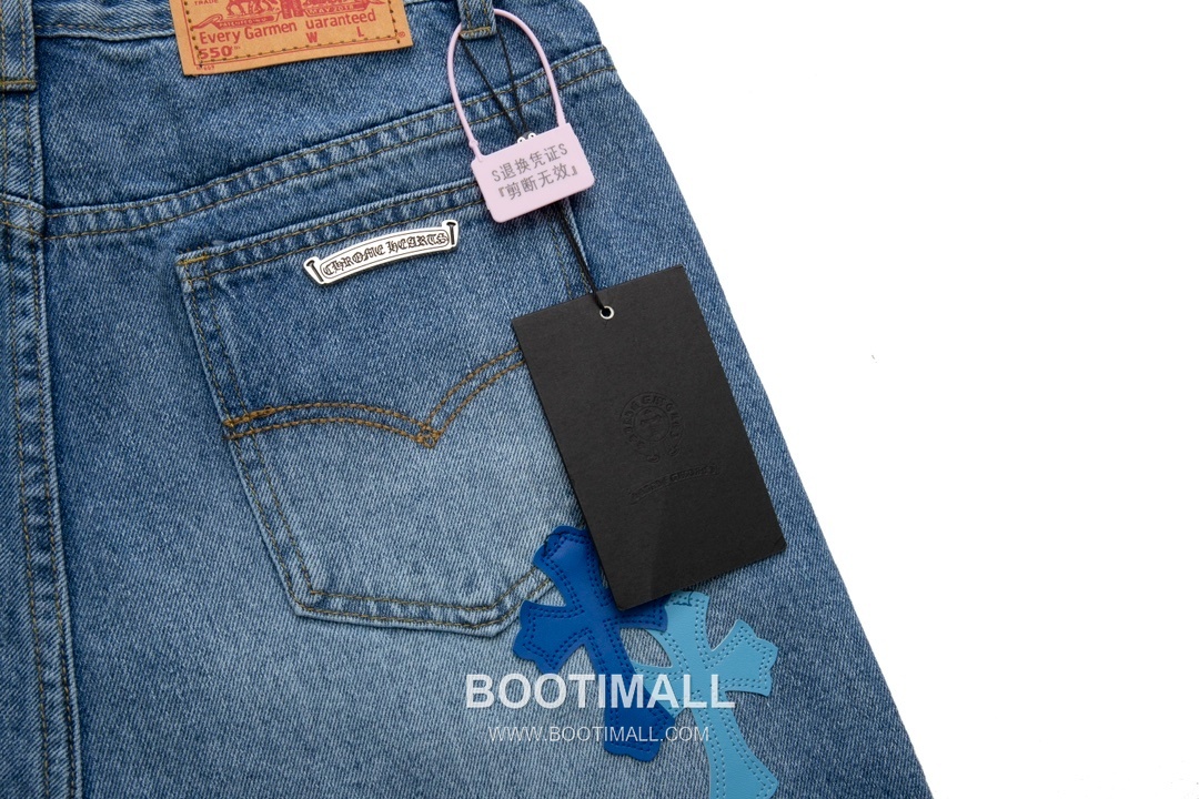 Chrome Hearts 2025 S/S Denim Straight Pants with Leather Cross Patch 크롬하츠 2025SS 데님 블루 팬츠 레더 크로스 패치 5