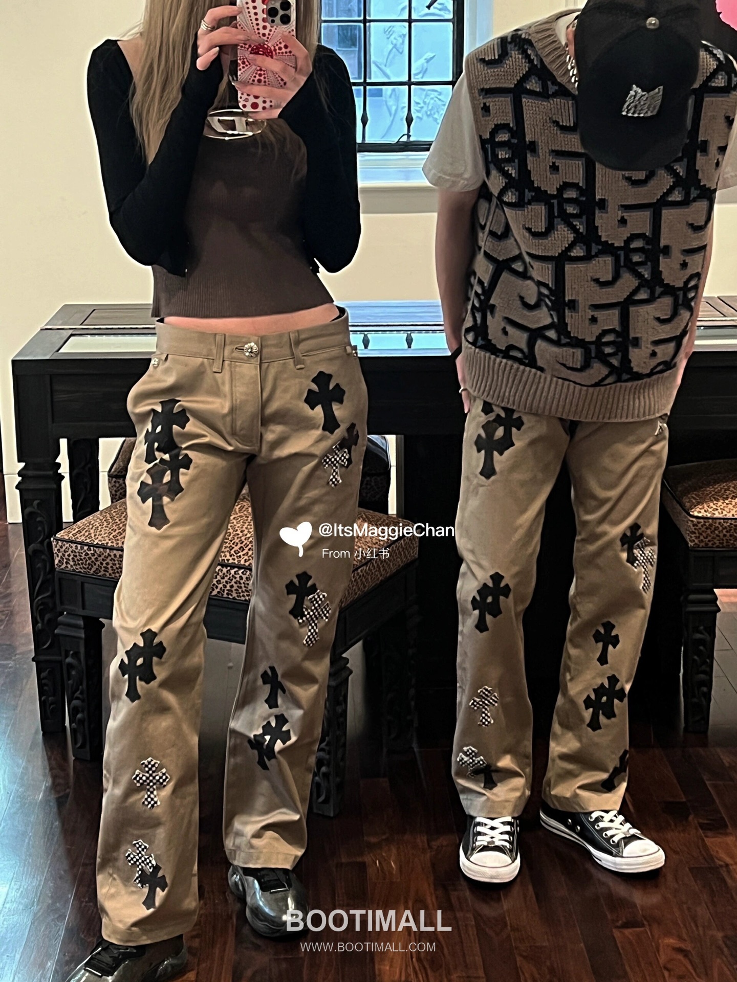 Chrome Hearts 2025 S/S Cotton Denim Wide Pants with Camo Checker Haircalf Cross Patch 크롬하츠 2025SS 데님 카멜 팬츠 카모 체커 헤어카프 크로스 패치 7