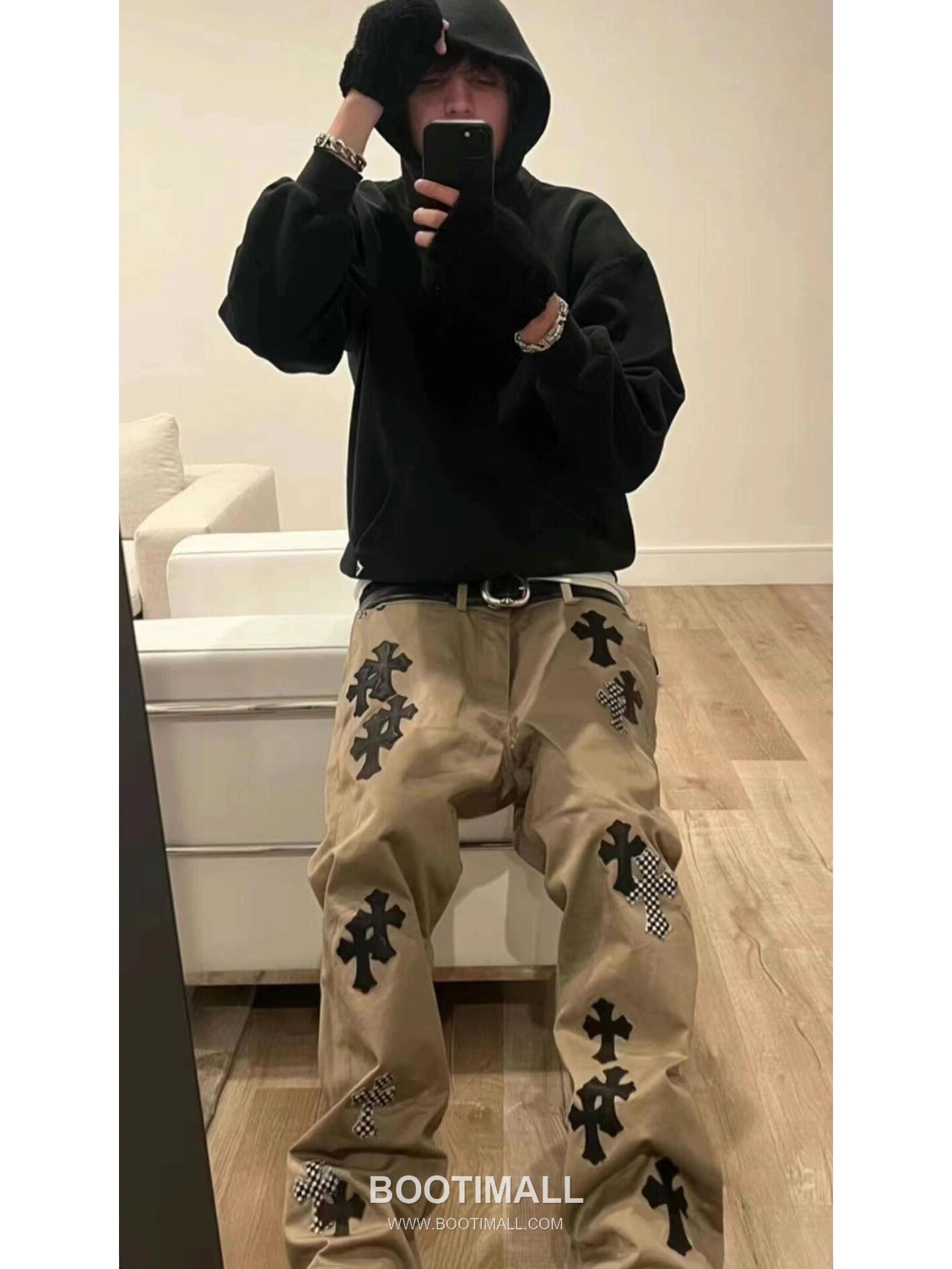 Chrome Hearts 2025 S/S Cotton Denim Wide Pants with Camo Checker Haircalf Cross Patch 크롬하츠 2025SS 데님 카멜 팬츠 카모 체커 헤어카프 크로스 패치 8