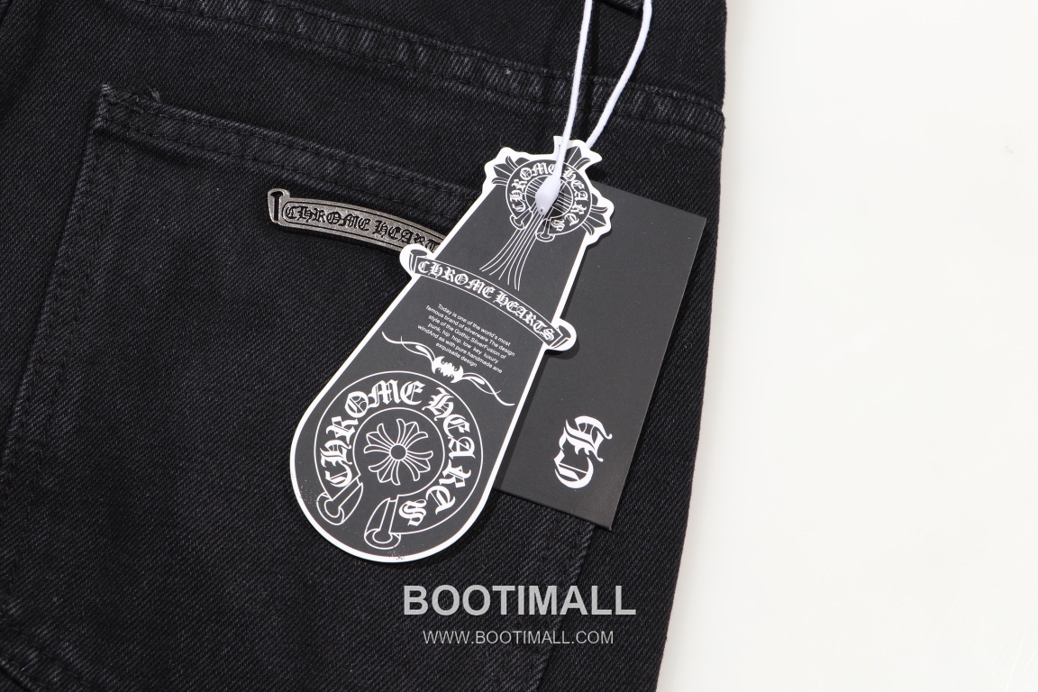 Chrome Hearts 2025 S/S Denim Straight Pants with Flame Pink Cross Patchwork 크롬하츠 2025SS 데님 블랙 팬츠 플레임 핑크 크로스 패치워크 6