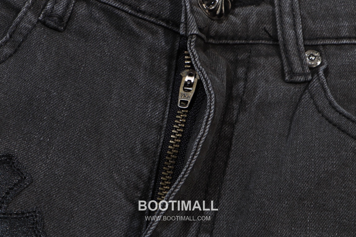 Chrome Hearts 2025 S/S Denim Straight Pants with Flame Pink Cross Patchwork 크롬하츠 2025SS 데님 블랙 팬츠 플레임 핑크 크로스 패치워크 5