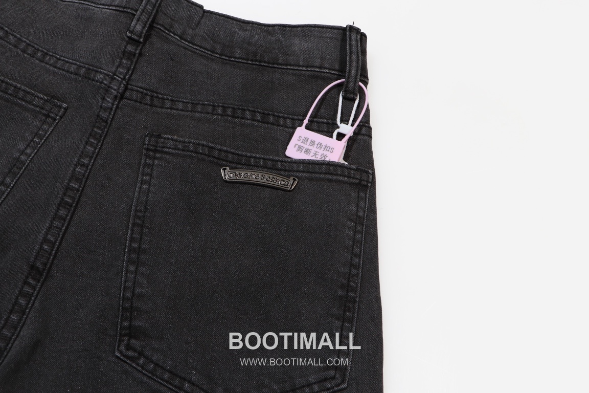 Chrome Hearts 2025 S/S Denim Straight Pants with Flame Pink Cross Patchwork 크롬하츠 2025SS 데님 블랙 팬츠 플레임 핑크 크로스 패치워크 6