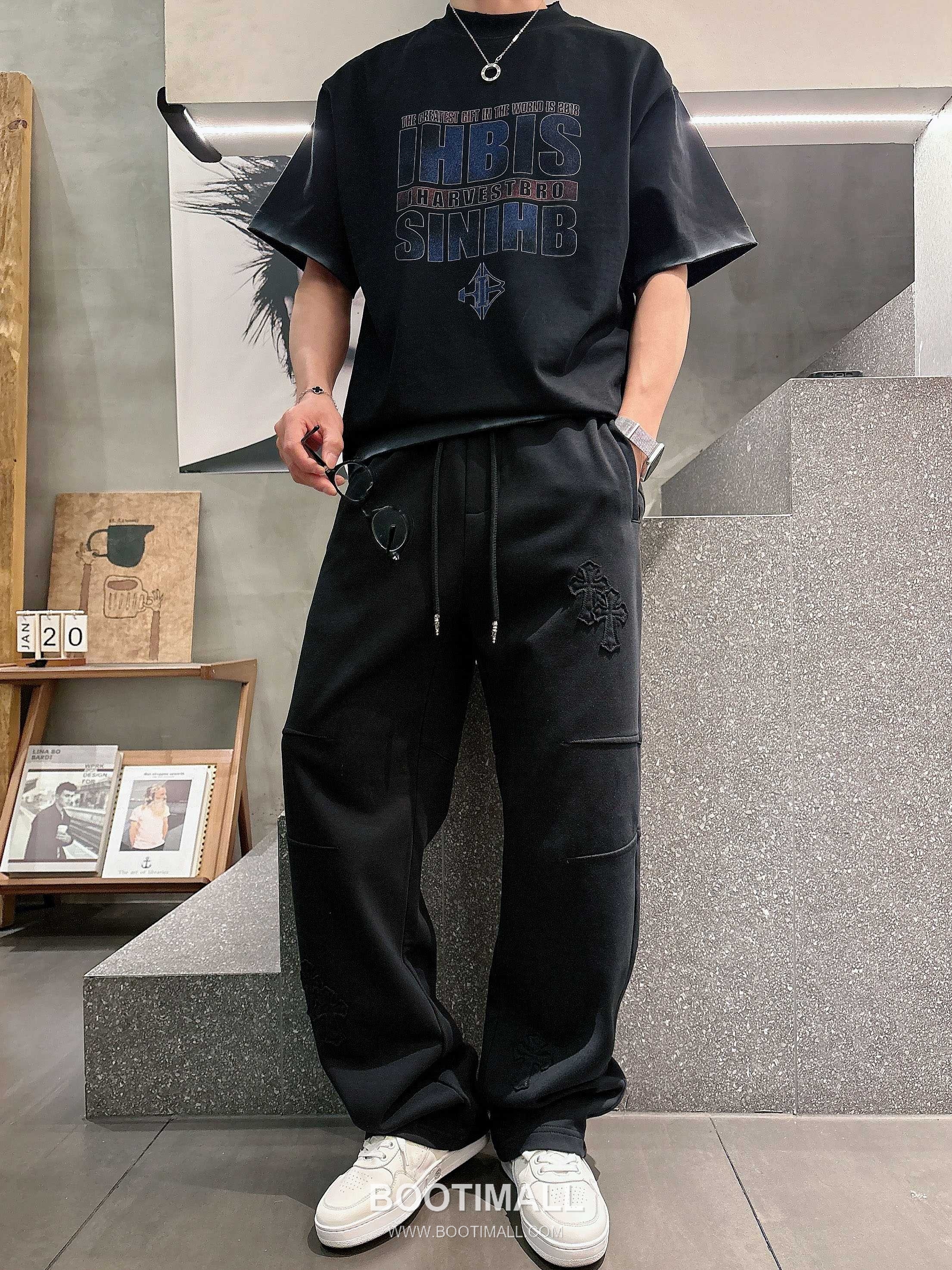 Chrome Hearts 2026 S/S Cotton Sweatpants with Logo Print 크롬하츠 2026SS 코튼 블랙 팬츠 로고 프린트 4