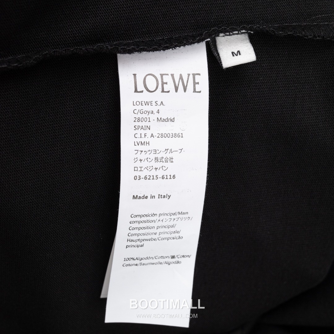 Loewe 2025 S/S Cotton Short Sleeve T-Shirt with Distressed Foam Print 로에베 2025SS 코튼 블랙 티셔츠 디스트로이드 발포 프린트 13