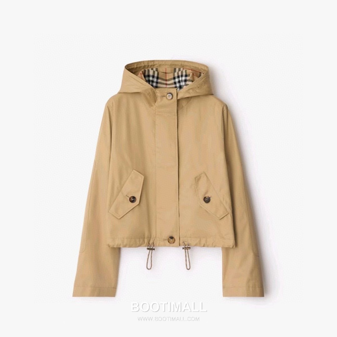 Burberry 2025 F/W Cotton Gabardine Hoodie Jacket with Check Lining 버버리 2025FW 코튼 가바딘 베이지 후드 재킷 체크 라이닝 6