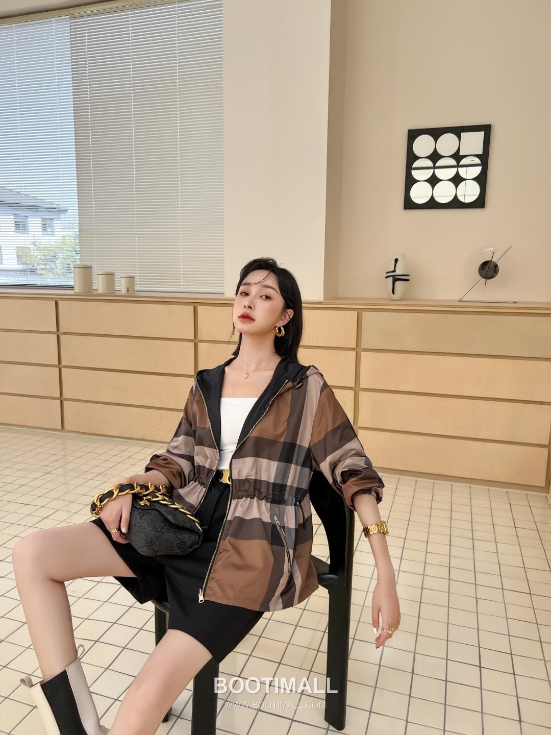 Burberry 2026 S/S Recycled Polyester Hooded Jacket with Check Print 버버리 2026SS 폴리에스터 베이지 재킷 체크 프린트 후드 5