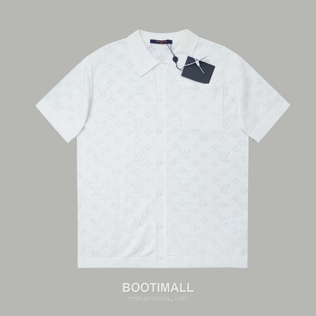 Louis Vuitton 2025 S/S Cotton Polyester Knit Cardigan with Openwork Jacquard 루이비통 2025SS 코튼 폴리에스터 아이보리 가디건 자카드 니트 1