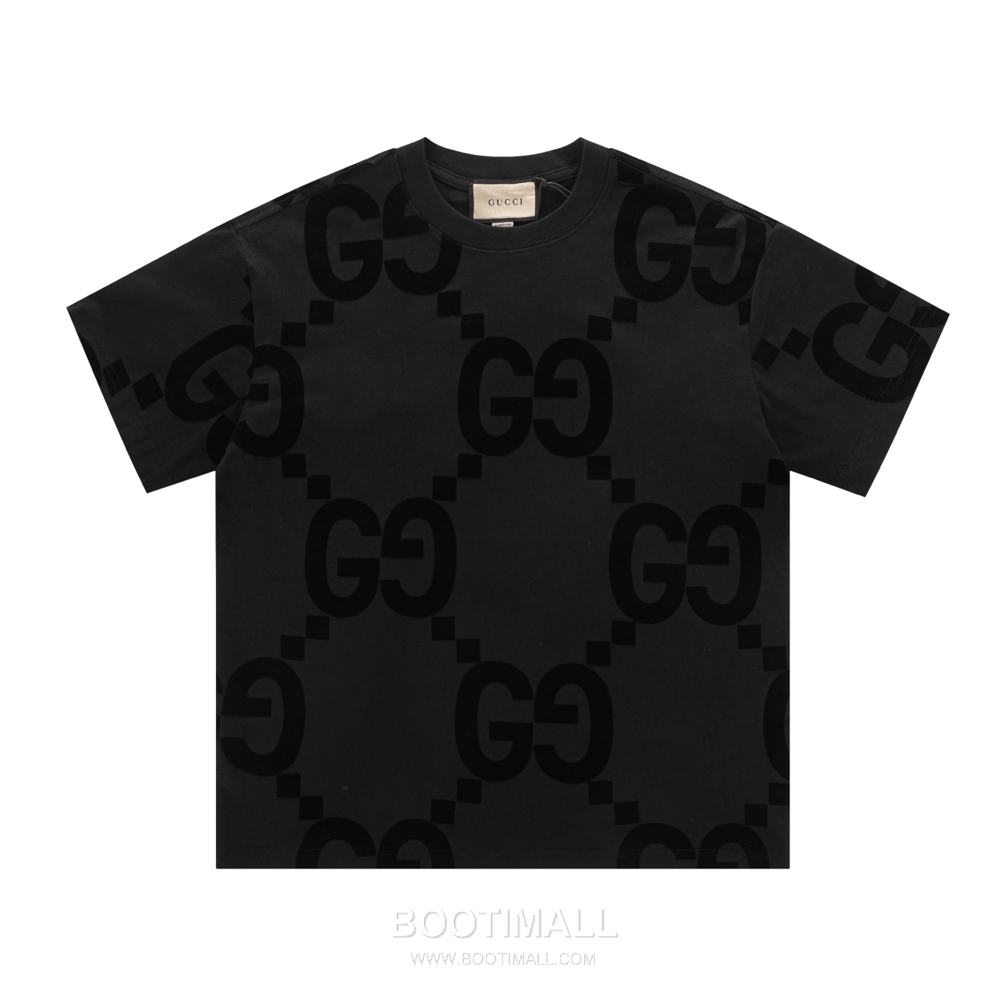 Gucci 2025 S/S Cotton Knit Short Sleeve T-Shirt with Logo Detail 구찌 2025SS 코튼 블랙 티셔츠 로고 니트 1