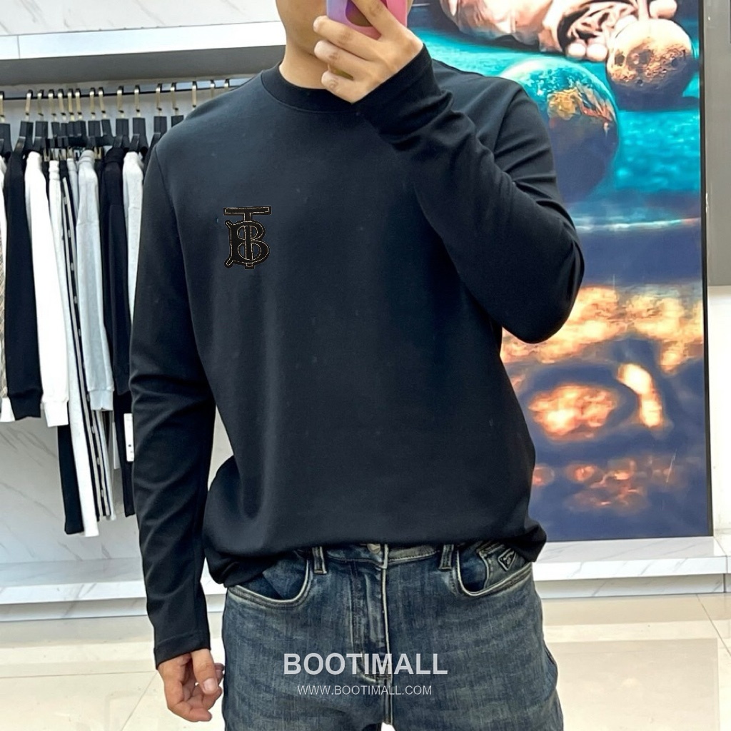 Burberry 2026 F/W Cotton Long Sleeve T-Shirt with Logo Detail 버버리 2026FW 코튼 블랙 티셔츠 로고 긴팔 2