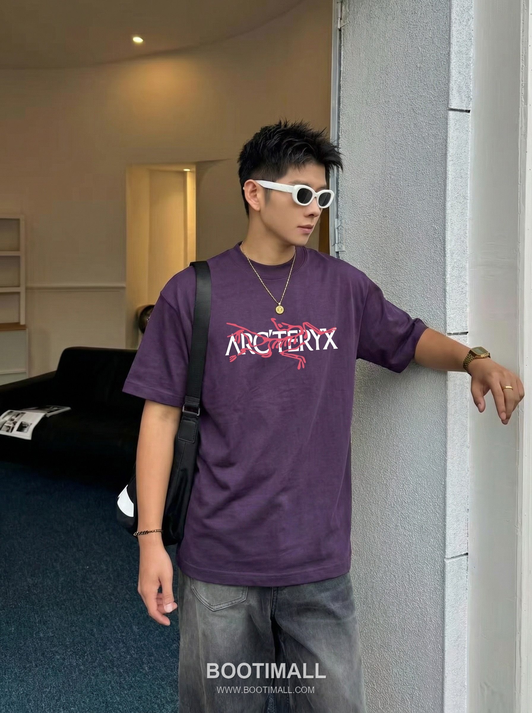 Arc'teryx 2026 S/S Cotton Short Sleeve T-Shirt with Logo Print 아크테릭스 2026SS 코튼 블랙 티셔츠 로고 프린트 1