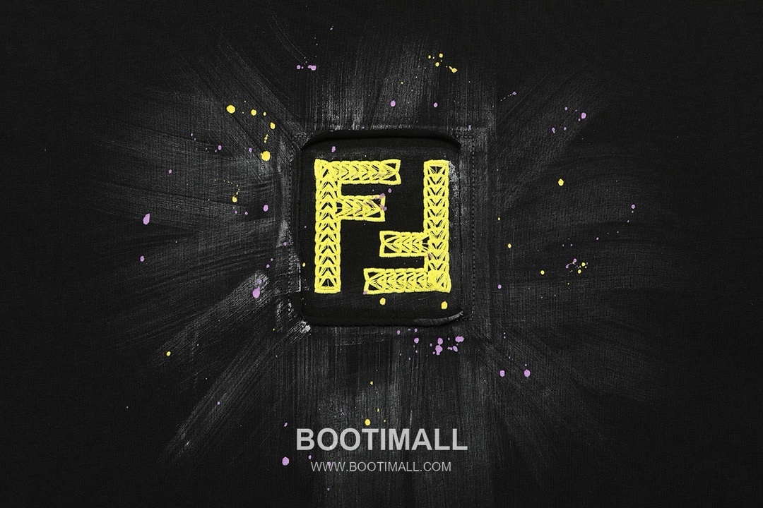 Fendi 2025 S/S Cotton Short Sleeve T-Shirt with Double F Embroidered Logo and Ink Print 펜디 2025SS 코튼 블랙 티셔츠 더블F 자수 잉크 프린트 3