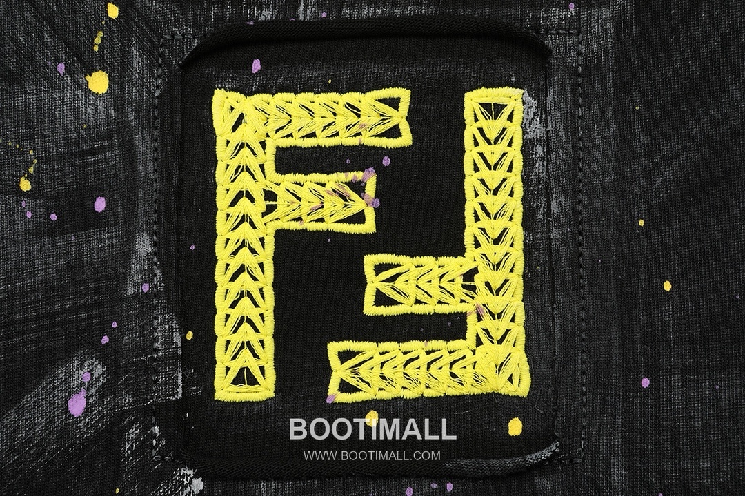 Fendi 2025 S/S Cotton Short Sleeve T-Shirt with Double F Embroidered Logo and Ink Print 펜디 2025SS 코튼 블랙 티셔츠 더블F 자수 잉크 프린트 4