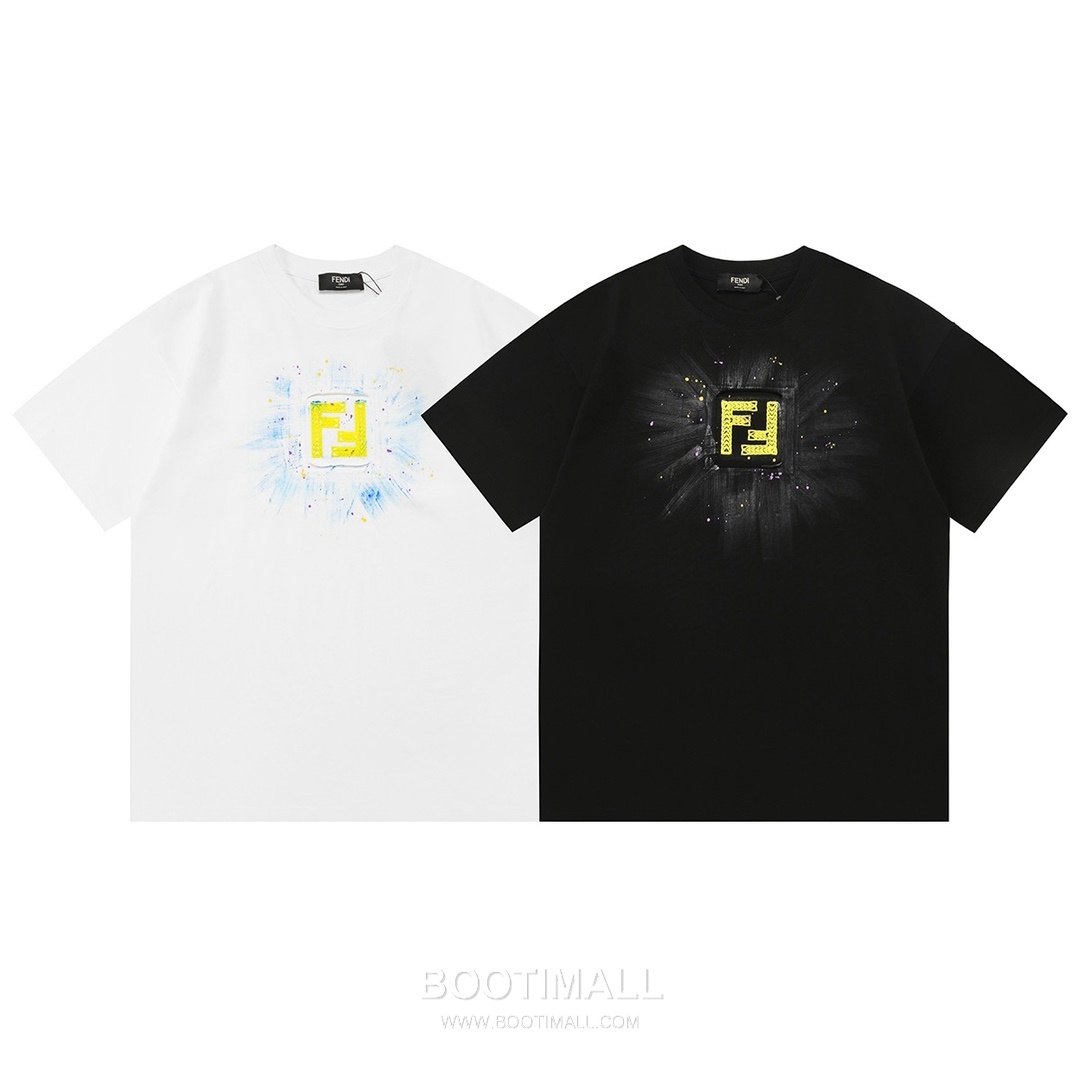 Fendi 2025 S/S Cotton Short Sleeve T-Shirt with Double F Embroidered Logo and Ink Print 펜디 2025SS 코튼 블랙 티셔츠 더블F 자수 잉크 프린트 11