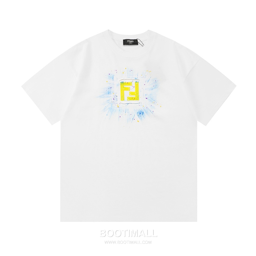 Fendi 2025 S/S Cotton Short Sleeve T-Shirt with Double F Embroidered Logo and Ink Print 펜디 2025SS 코튼 블랙 티셔츠 더블F 자수 잉크 프린트 1