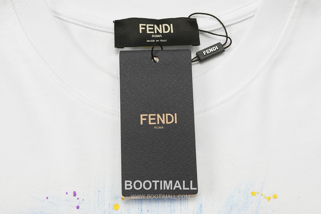 Fendi 2025 S/S Cotton Short Sleeve T-Shirt with Double F Embroidered Logo and Ink Print 펜디 2025SS 코튼 블랙 티셔츠 더블F 자수 잉크 프린트 2