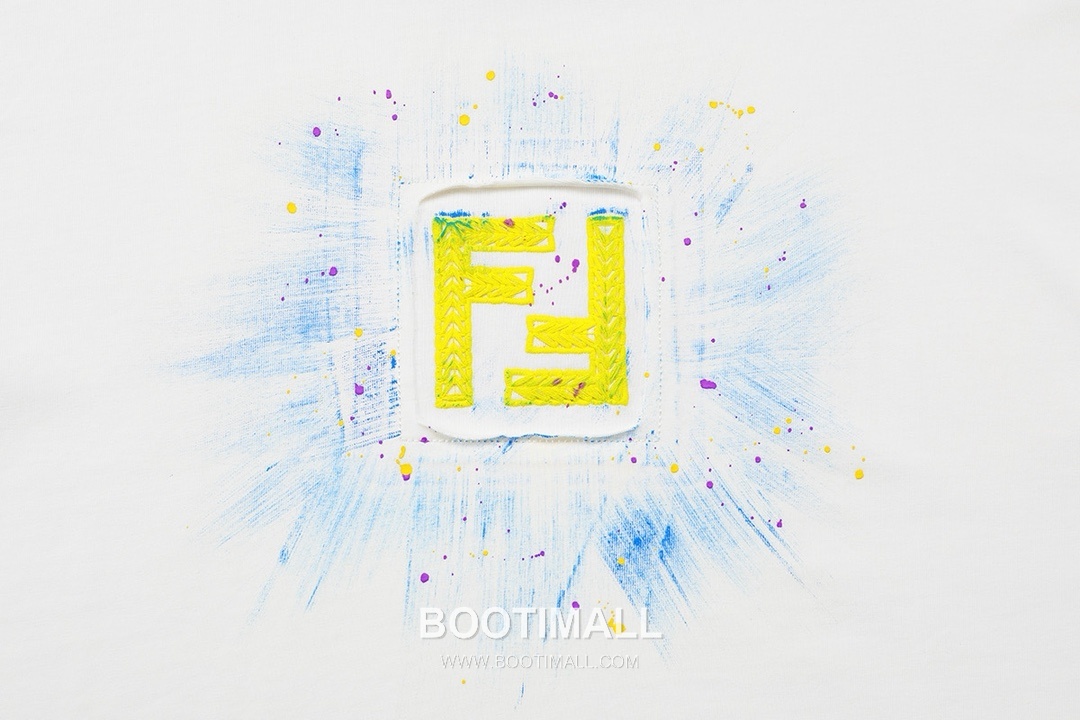Fendi 2025 S/S Cotton Short Sleeve T-Shirt with Double F Embroidered Logo and Ink Print 펜디 2025SS 코튼 블랙 티셔츠 더블F 자수 잉크 프린트 3
