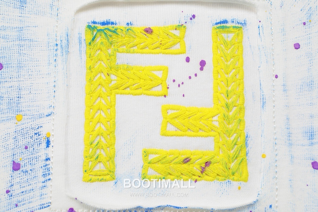 Fendi 2025 S/S Cotton Short Sleeve T-Shirt with Double F Embroidered Logo and Ink Print 펜디 2025SS 코튼 블랙 티셔츠 더블F 자수 잉크 프린트 4