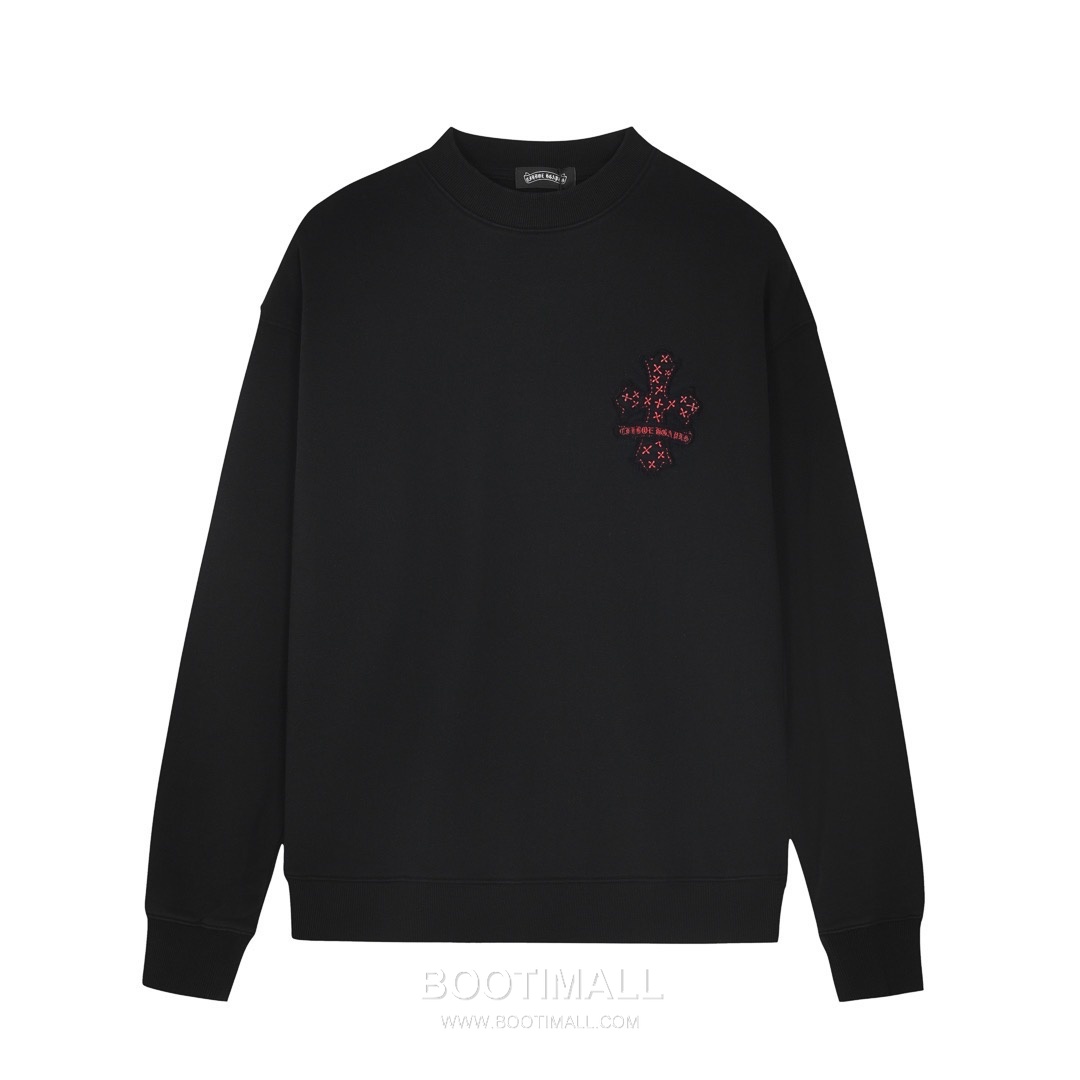 Chrome Hearts 2025 F/W Cotton Loop Terry Hoodie with Patch Embroidered Logo 크롬하츠 2025FW 코튼 블랙 후드 패치 자수 1
