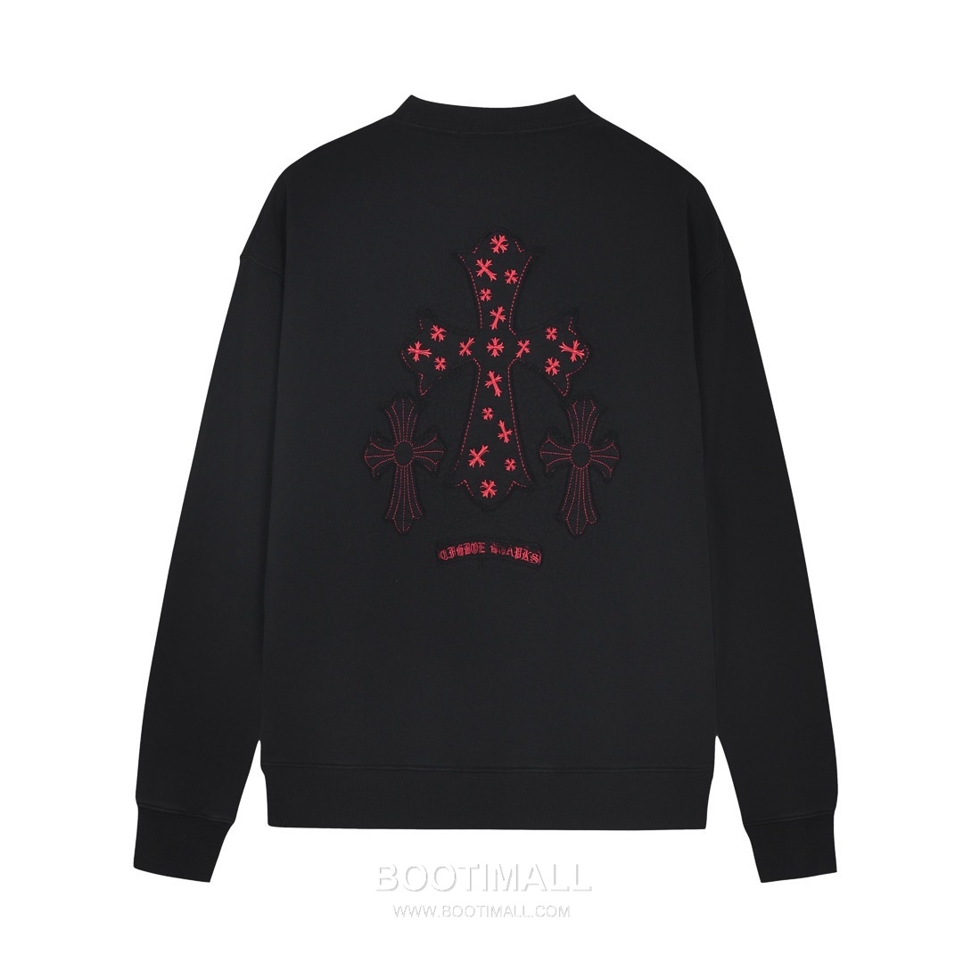 Chrome Hearts 2025 F/W Cotton Loop Terry Hoodie with Patch Embroidered Logo 크롬하츠 2025FW 코튼 블랙 후드 패치 자수 2