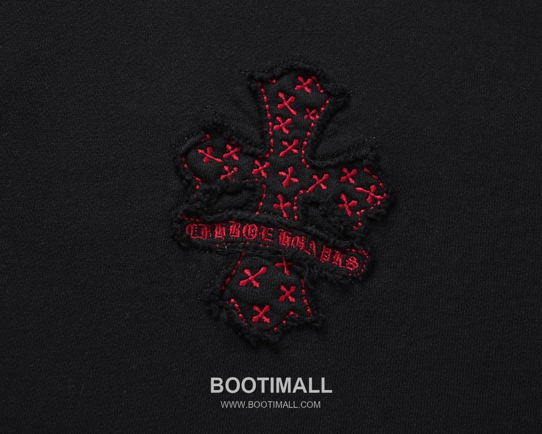 Chrome Hearts 2025 F/W Cotton Loop Terry Hoodie with Patch Embroidered Logo 크롬하츠 2025FW 코튼 블랙 후드 패치 자수 3