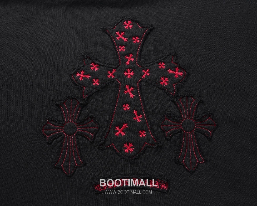 Chrome Hearts 2025 F/W Cotton Loop Terry Hoodie with Patch Embroidered Logo 크롬하츠 2025FW 코튼 블랙 후드 패치 자수 4