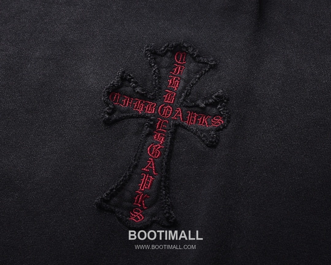 Chrome Hearts 2025 F/W Cotton Loop Terry Hoodie with Patch Embroidered Logo 크롬하츠 2025FW 코튼 블랙 후드 패치 자수 3