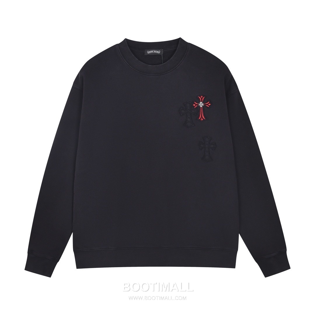 Chrome Hearts 2025 F/W Cotton Loop Terry Hoodie with Patch Embroidered Logo 크롬하츠 2025FW 코튼 블랙 후드 패치 자수 1