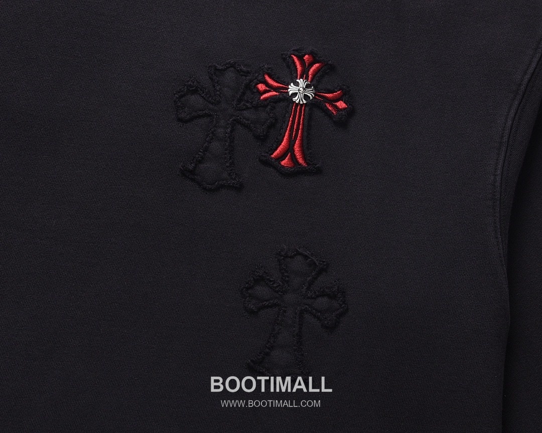 Chrome Hearts 2025 F/W Cotton Loop Terry Hoodie with Patch Embroidered Logo 크롬하츠 2025FW 코튼 블랙 후드 패치 자수 4