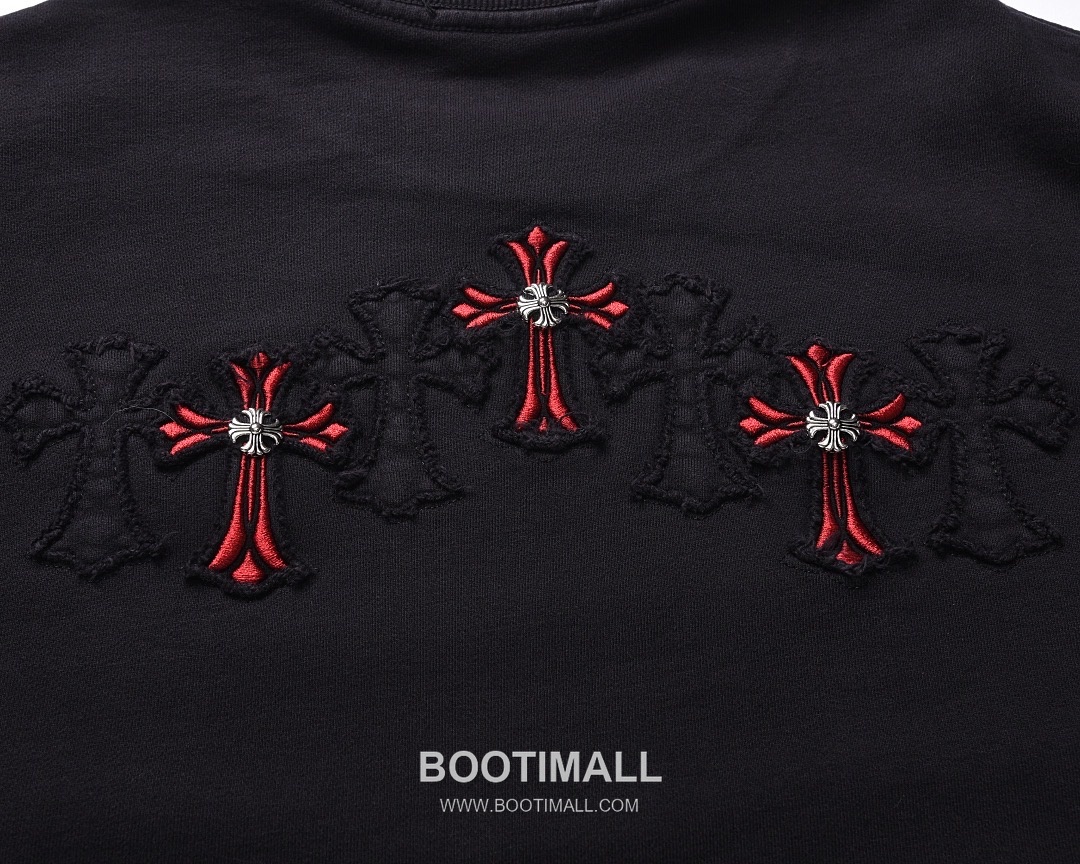 Chrome Hearts 2025 F/W Cotton Loop Terry Hoodie with Patch Embroidered Logo 크롬하츠 2025FW 코튼 블랙 후드 패치 자수 5