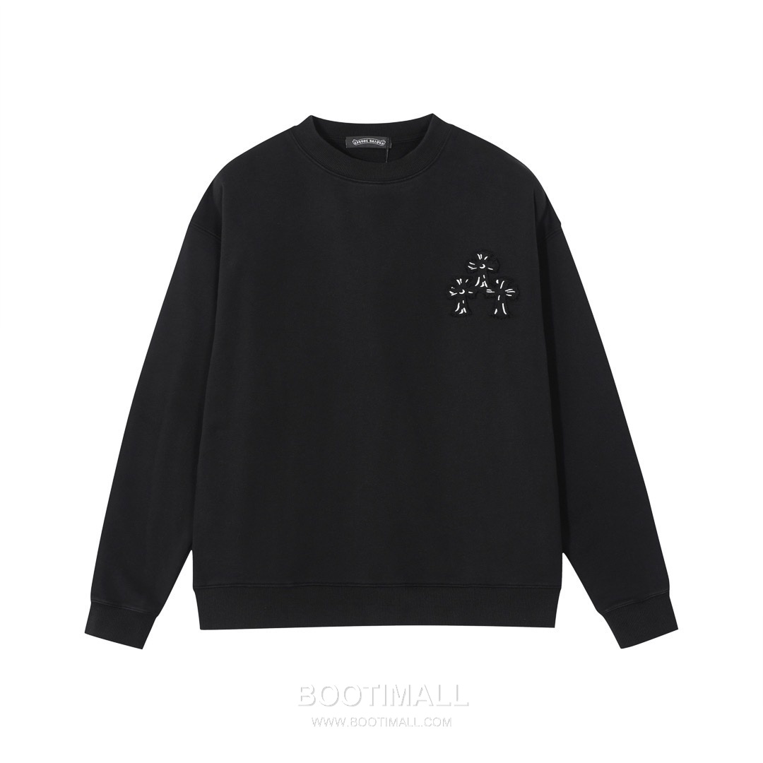 Chrome Hearts 2025 F/W Cotton Loop Terry Hoodie with Patch Embroidered Logo 크롬하츠 2025FW 코튼 블랙 후드 패치 자수 2