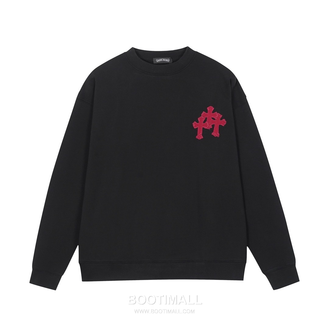 Chrome Hearts 2025 F/W Cotton Loop Terry Hoodie with Patch Embroidered Logo 크롬하츠 2025FW 코튼 블랙 후드 패치 자수 2