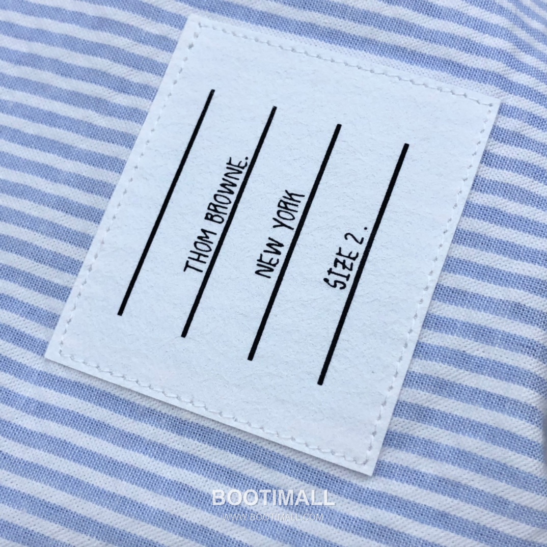 Thom Browne 2025 S/S Cotton Long Sleeve Shirt with Stripe Bubble Texture 톰브라운 2025SS 코튼 그레이 셔츠 스트라이프 버블 4