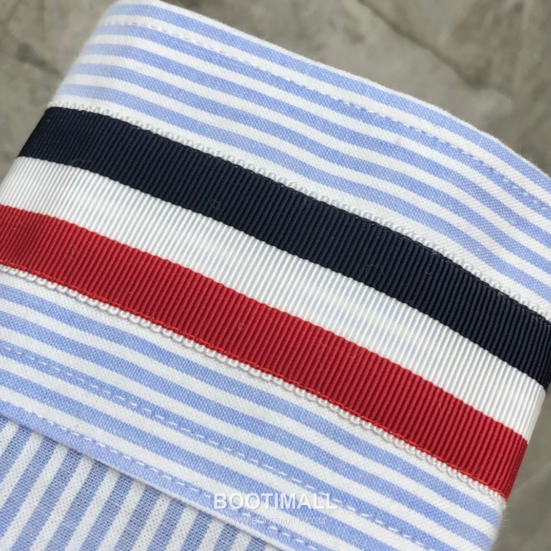 Thom Browne 2025 S/S Cotton Long Sleeve Shirt with Stripe Bubble Texture 톰브라운 2025SS 코튼 그레이 셔츠 스트라이프 버블 6