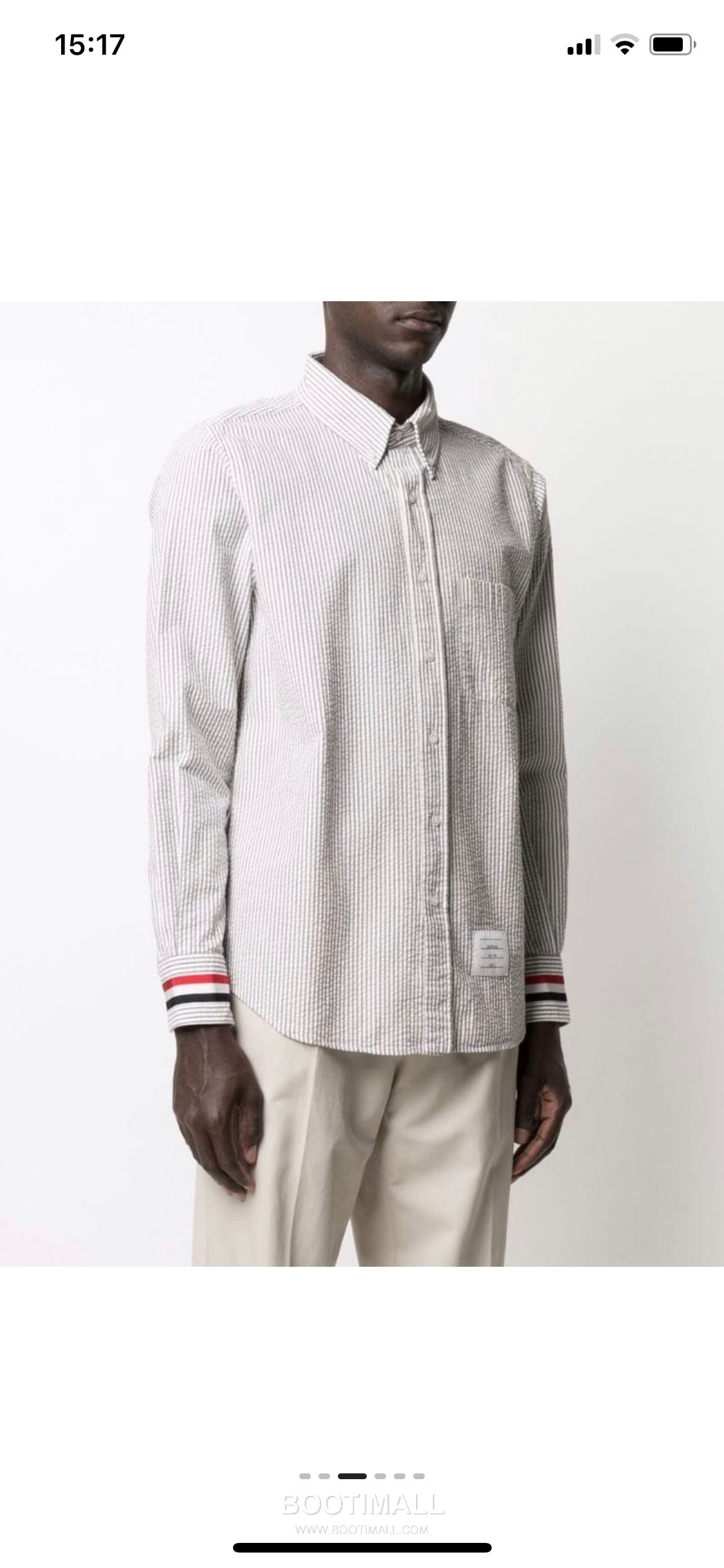 Thom Browne 2025 S/S Cotton Long Sleeve Shirt with Stripe Bubble Texture 톰브라운 2025SS 코튼 그레이 셔츠 스트라이프 버블 2