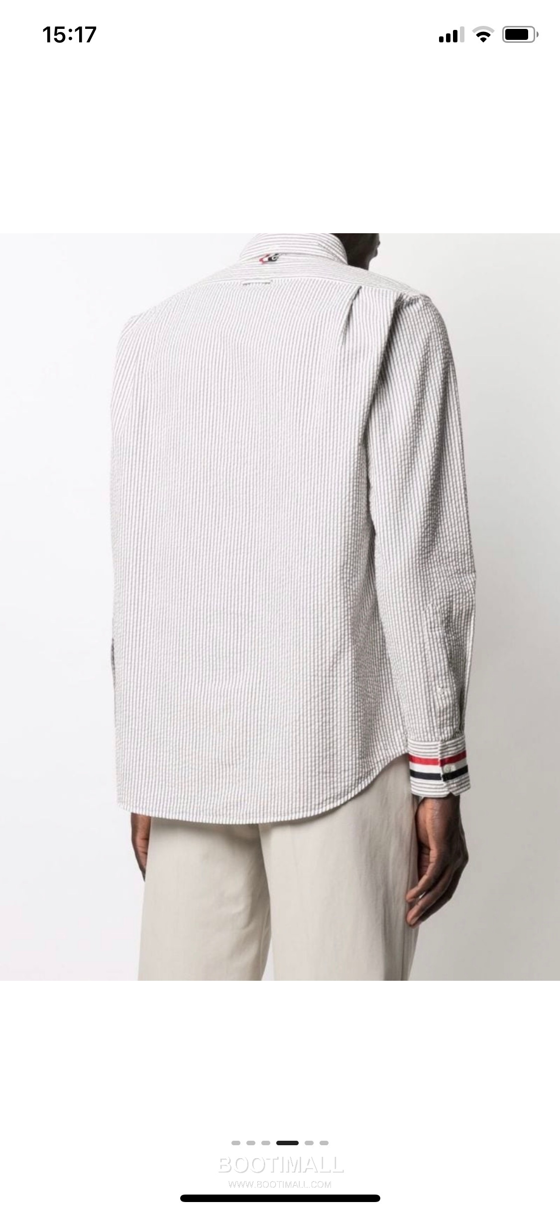 Thom Browne 2025 S/S Cotton Long Sleeve Shirt with Stripe Bubble Texture 톰브라운 2025SS 코튼 그레이 셔츠 스트라이프 버블 3