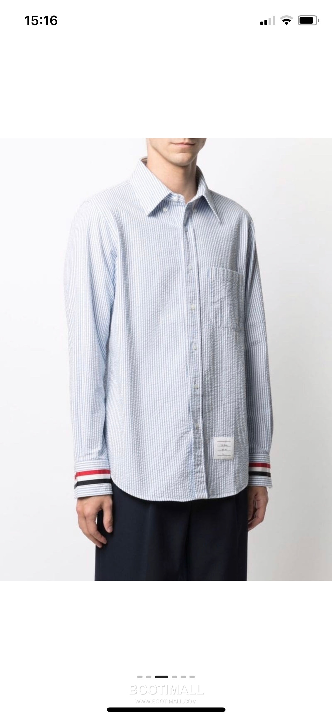 Thom Browne 2025 S/S Cotton Long Sleeve Shirt with Stripe Bubble Texture 톰브라운 2025SS 코튼 그레이 셔츠 스트라이프 버블 7