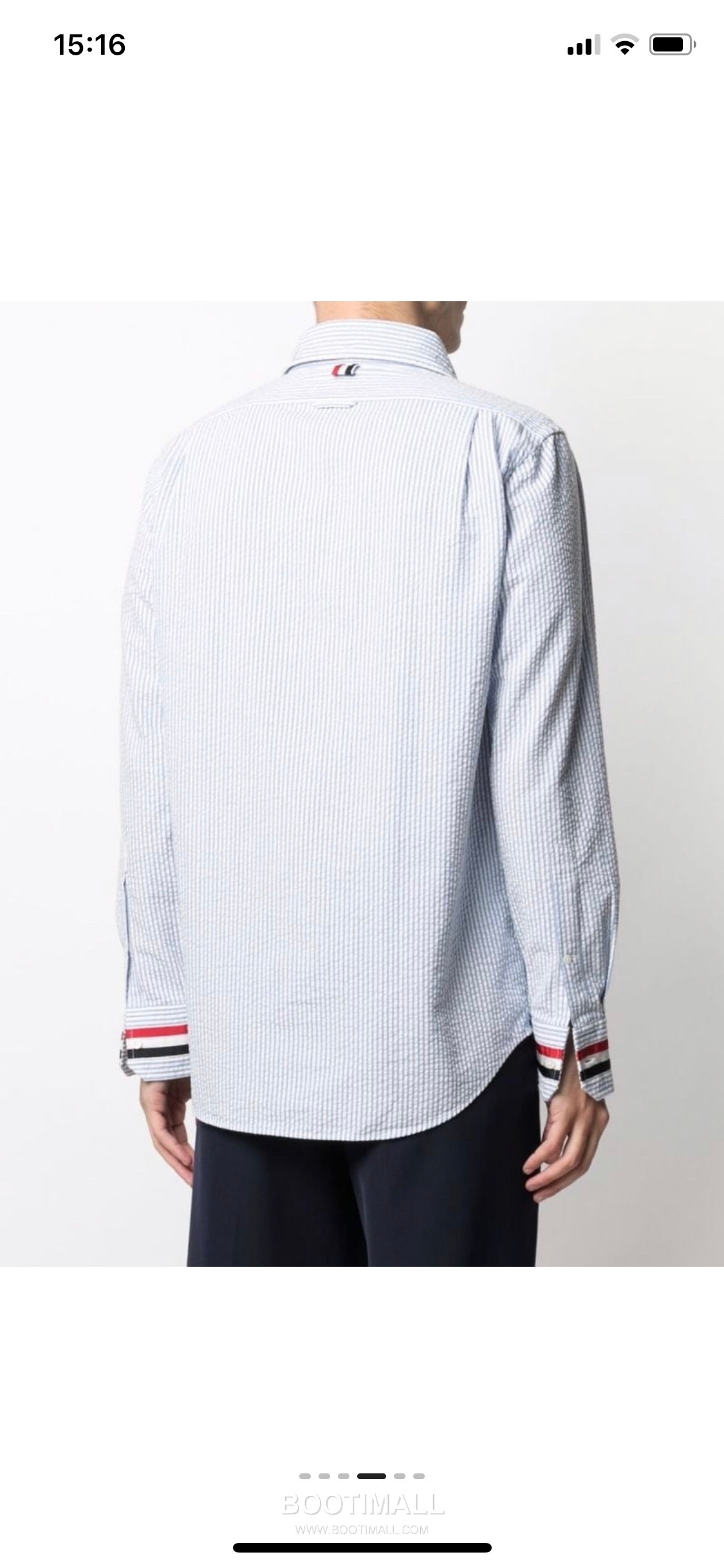 Thom Browne 2025 S/S Cotton Long Sleeve Shirt with Stripe Bubble Texture 톰브라운 2025SS 코튼 그레이 셔츠 스트라이프 버블 8