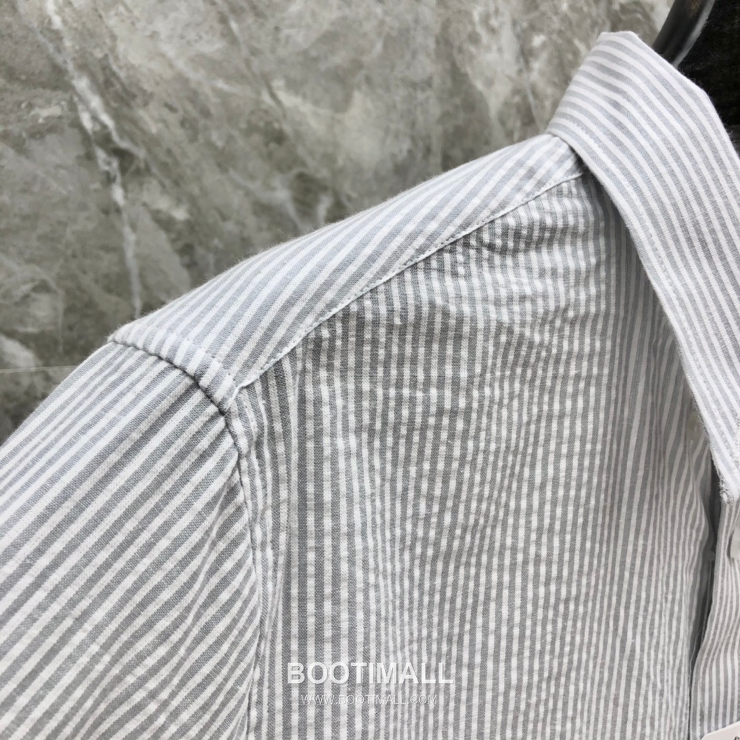 Thom Browne 2025 S/S Cotton Long Sleeve Shirt with Stripe Bubble Texture 톰브라운 2025SS 코튼 그레이 셔츠 스트라이프 버블 11
